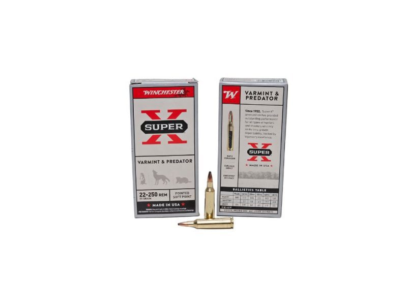 Winchester Super X Varmint Predator .22 250 Rem 55 Grain Pointed Soft Point